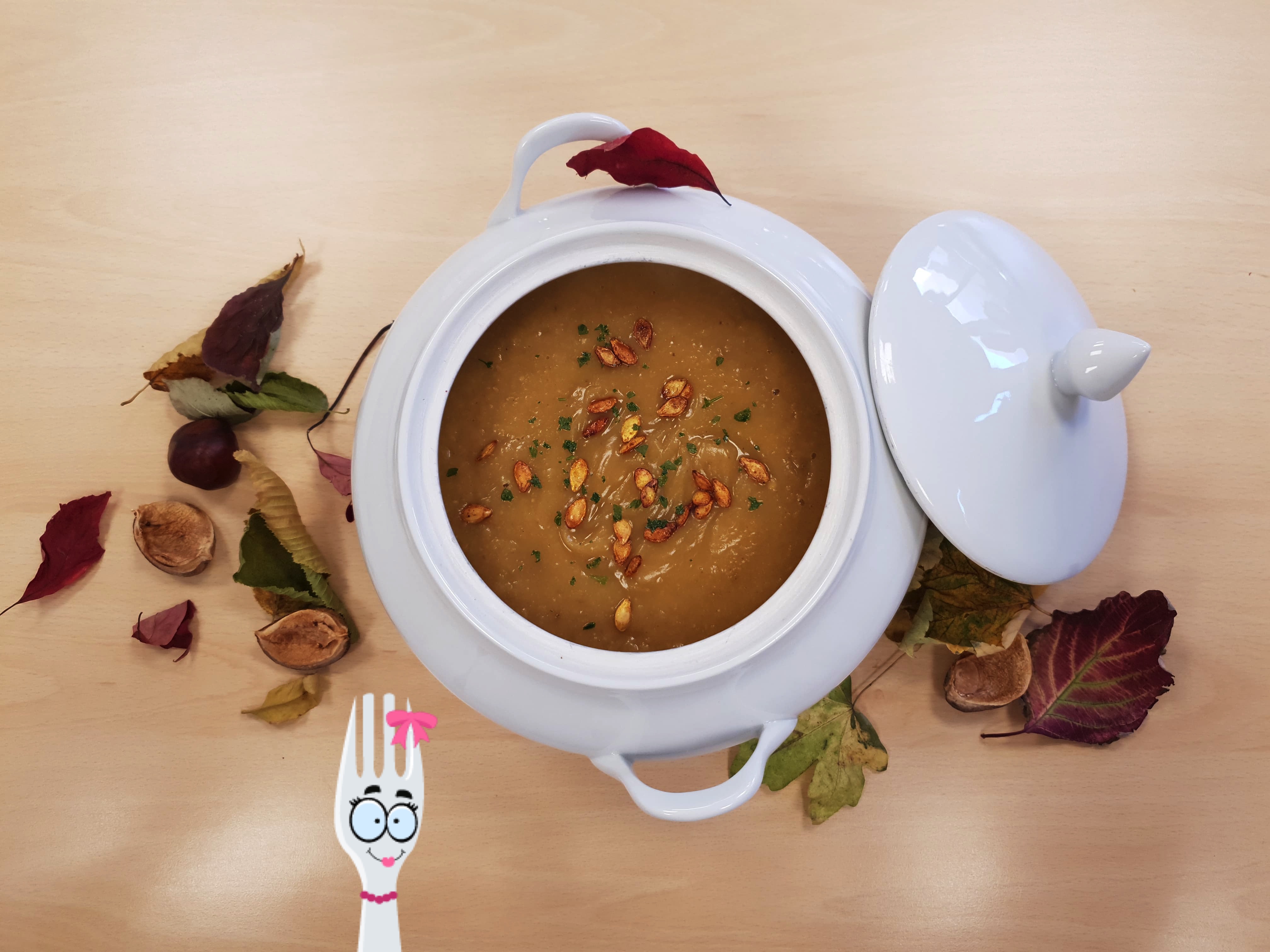 Velouté butternut et châtaignes - Mr et Mme Fourchette